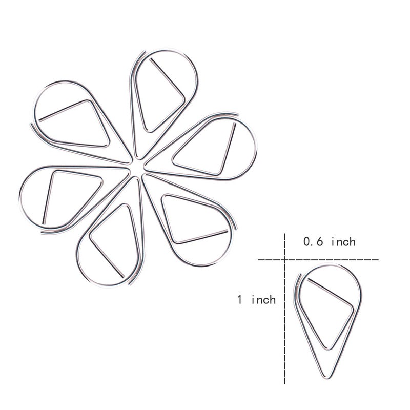 VENCINK 300 Pieces Silver Cute Paper Clips Smooth Stainless Steel Drop-Shaped Wire Small Paperclips for Office Supplies Wedding Women Girls Kids School Students Paper Document Organizing by VENCINK - Image 3